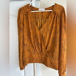 All in Favor Amber Patterned Blouse